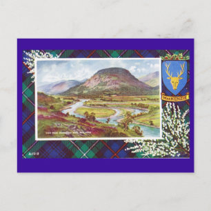 Vintage Scotland, Mackenzie tartan, Ballater Postcard