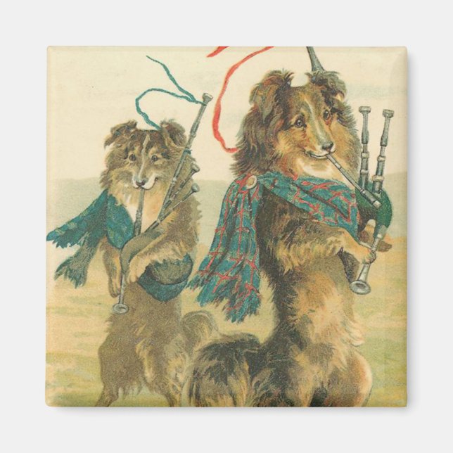 Vintage Scottish Dogs Magnet (Front)
