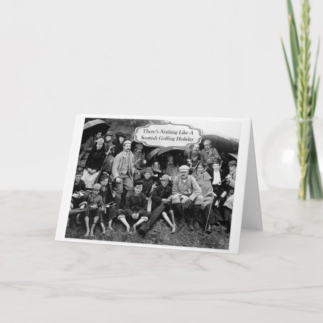 Vintage Scottish Golfing Holiday Card (Front)
