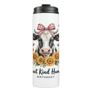 Vintage Scottish Highland Cow Art Oversized T-Shir Thermal Tumbler