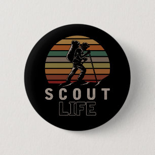 Vintage Scout Nature Camper Outdoor Hiker 2 Inch Round Button