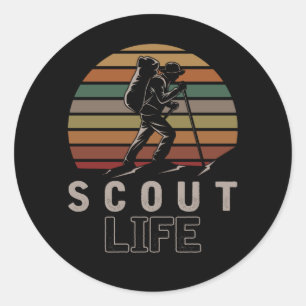 Vintage Scout Nature Camper Outdoor Hiker Classic Round Sticker