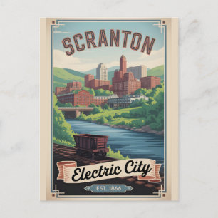 Vintage Scranton Pennsylvania Retro Travel Holiday Postcard