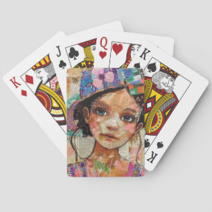 Vintage Scrapbook Collage Face (1) Playing Cards
