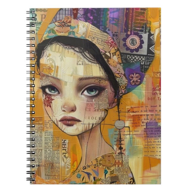 Vintage Scrapbook Collage Face (4) Notebook (Front)