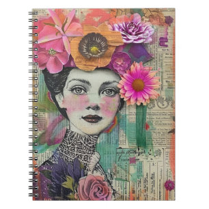 Vintage Scrapbook Collage Face (5) Notebook