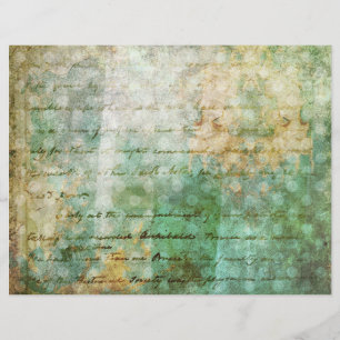 Vintage scrapbook paper sage green gold 