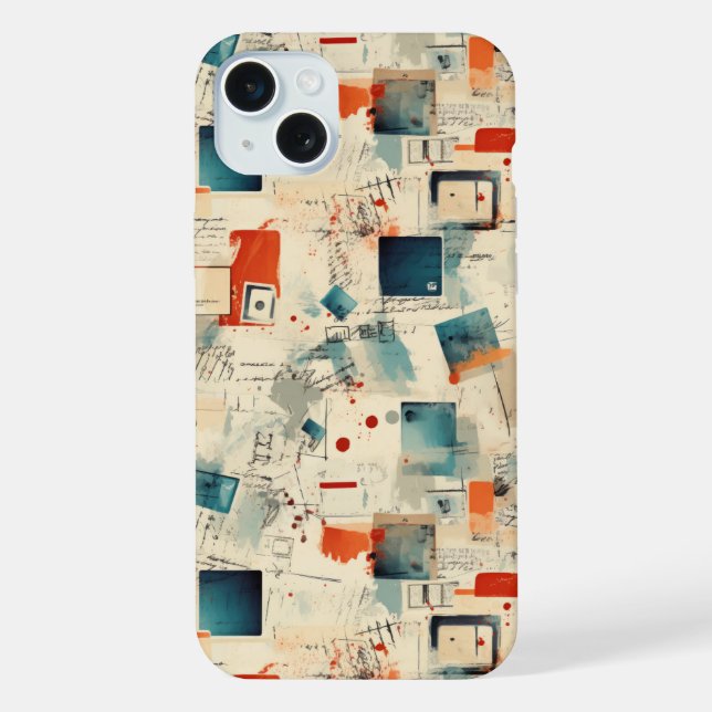 Vintage Scrapbook Pattern (3) iPhone Case (Back)