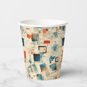Vintage Scrapbook Pattern (3) Paper Cups