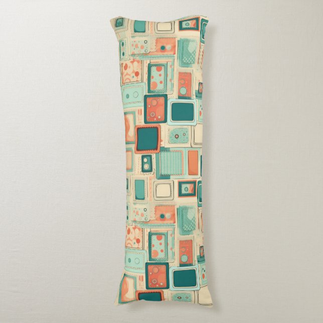 Vintage Scrapbook Pattern Body Pillow (Front Vertical)