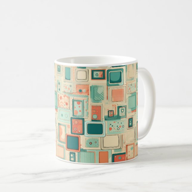 Vintage Scrapbook Pattern Coffee Mug (Front Right)