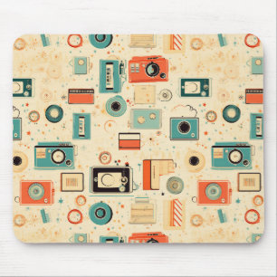 Vintage Scrapbook Pattern Mouse Pad