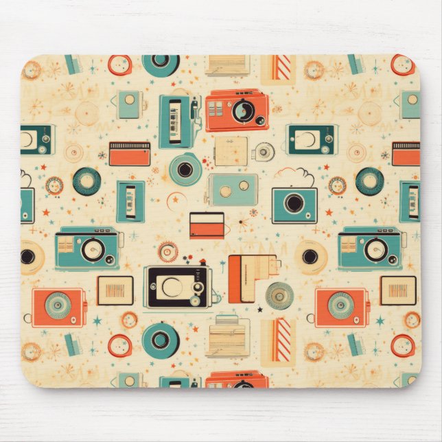 Vintage Scrapbook Pattern Mouse Pad (Front)