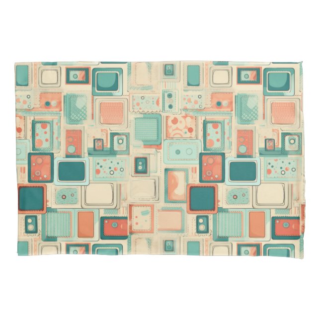 Vintage Scrapbook Pattern Pillowcase (Front-Left)