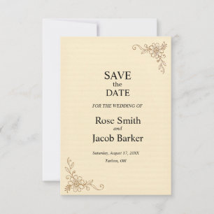 Vintage Scrapbook Style Wedding Save the Date Invitation