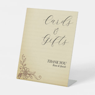 Vintage Scrapbook Wedding Cards & Gifts Sign