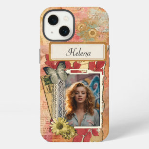 Vintage Scrapbooking Collage & Custom Photo Frame iPhone 13 Case
