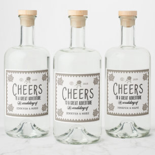 vintage script décoratif mariage liqueur Étiquette