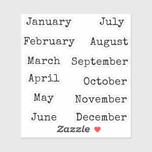 Vintage Script Font Minimal Month Planner Headers  (Sheet)