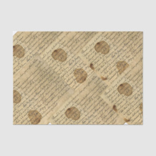 Vintage Script Handwriting Decoupage Collage  Tissue Paper