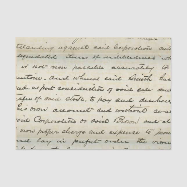 Vintage Script Handwriting Letter Tissue Paper (Front)