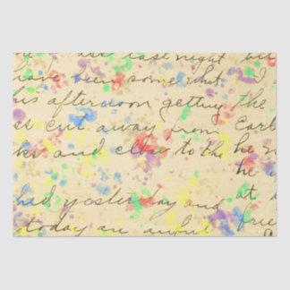 Vintage script paint tissue paper decoupage