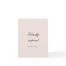 Vintage Script RSVP Card with Moody Floral Art