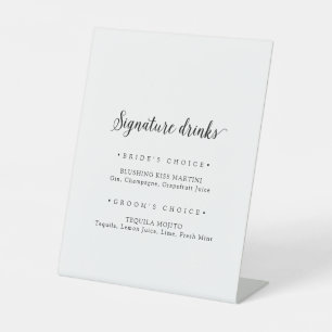 Vintage Script Signature Drinks Pedestal Sign