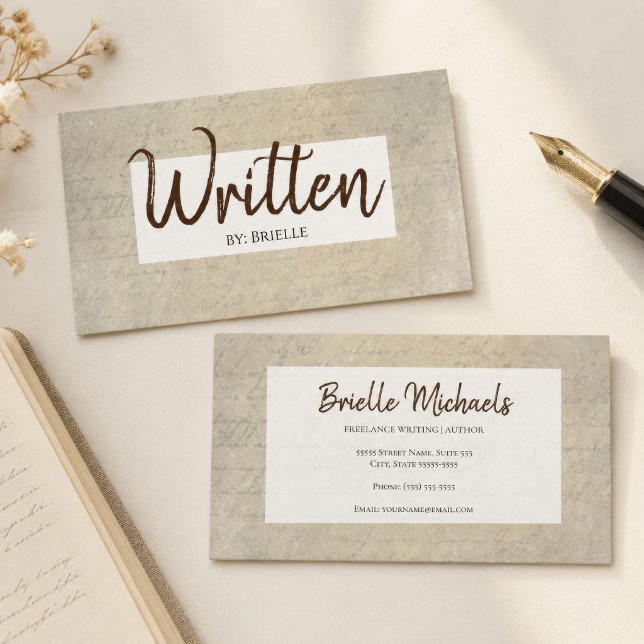 Vintage Script Writer Author Business Card (Creator Uploaded)