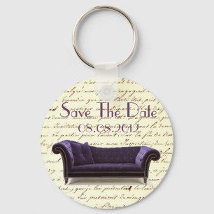 vintage scripts paris chandelier wedding keychain