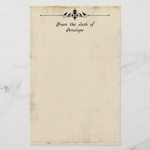 Vintage Scroll Header Old Parchment Add Your Name Stationery