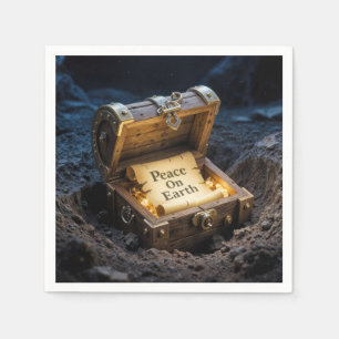 Vintage Scroll In a Treasure Chest Napkin