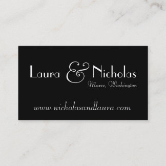 Vintage Scroll Monogram Black & White Website Card