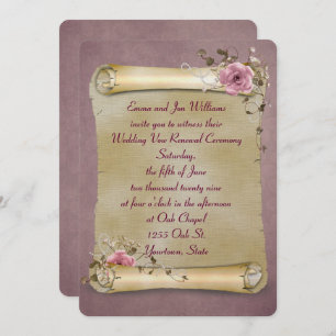 Vintage Scroll Vow Renewal Invitation