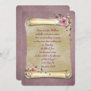 Vintage Scroll Vow Renewal Invitation