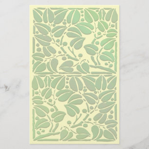 Vintage Scrolling Leaf Artwork Stationery