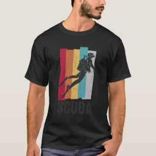 Vintage Scuba Diving Diver Fish Oceans Diving Fan T-Shirt