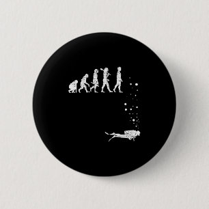 Vintage Scuba Diving Evolution Funny Diver Gift Di 2 Inch Round Button