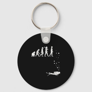 Vintage Scuba Diving Evolution Funny Diver Gift Di Keychain