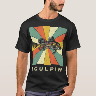 Vintage Sculpin Fish Lover Retro Style Animal T-Shirt