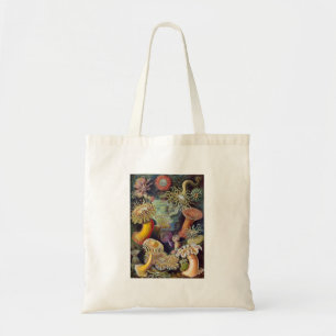 Vintage sea anemones scientific illustration tote bag