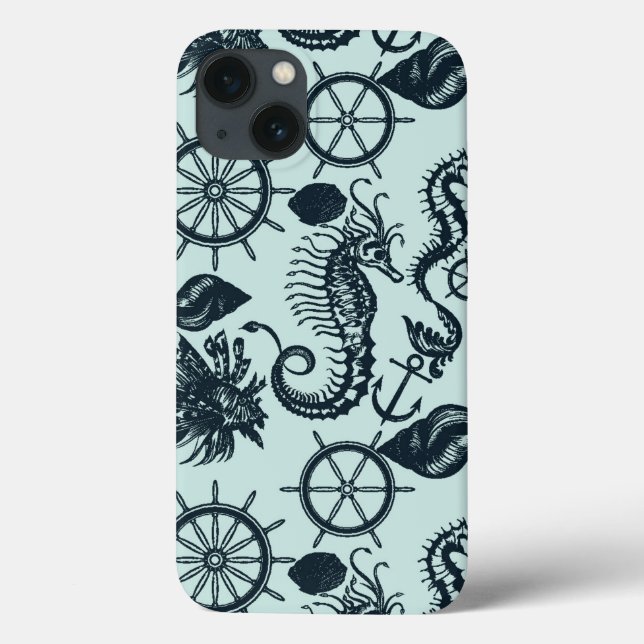 Vintage Sea Animal Pattern Case-Mate iPhone Case (Back)