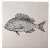 Vintage Sea Bream Fish Retro Fishes Template