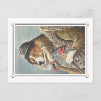 Vintage sea dog postcard - fishing