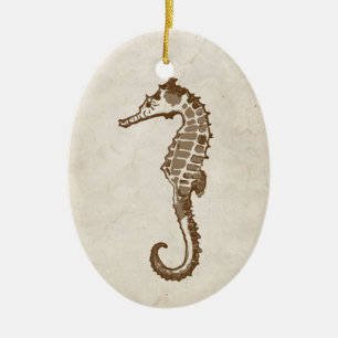 Vintage Sea Horse Ceramic Ornament