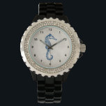 Vintage Sea Horse Watch<br><div class="desc">This beautiful seaside beach themed design features an old vintage paper texture look with the image of a brown seahorse on it. Great for anyone looking for a classic vintage look with a beach theme for their Spring or Summer tropical wedding in Florida. Add a name or initial for a...</div>