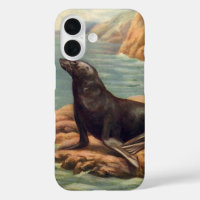 Vintage Sea Lion by the Seashore, Marine Mammals