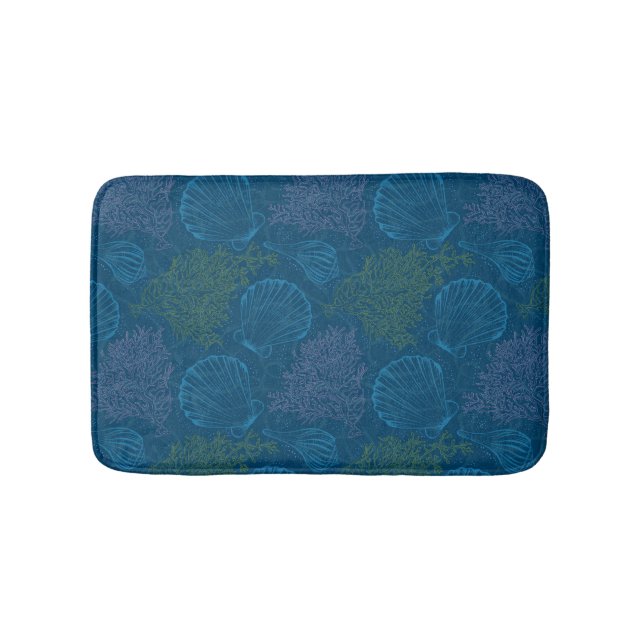 Vintage Sea Pattern Bath Mat (Front)