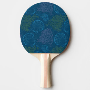 Vintage Sea Pattern Ping Pong Paddle