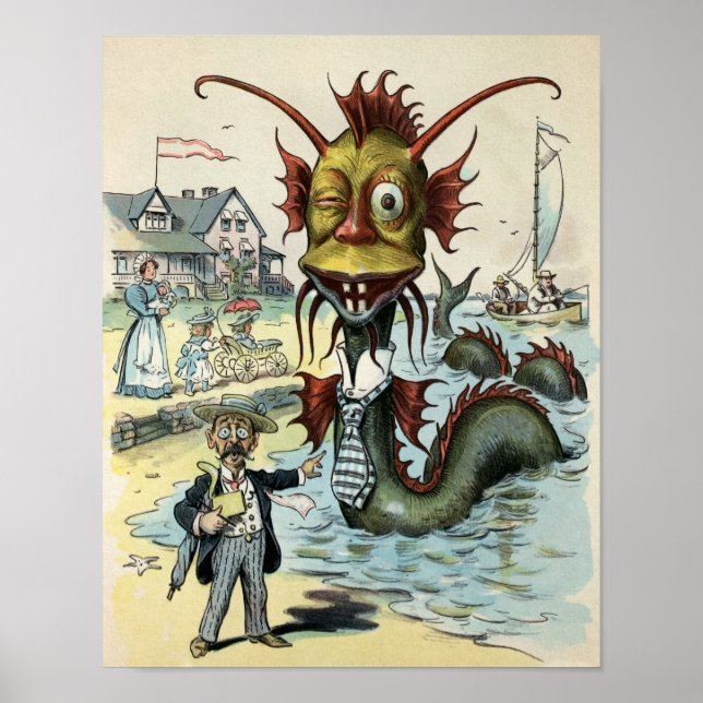 Vintage Sea Serpent Poster (Front)